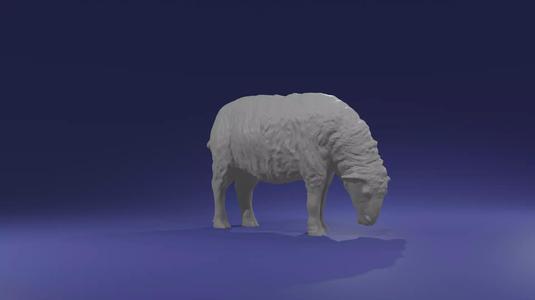 Grazing realistic Sheep for Diorama SLA Printing or decoration