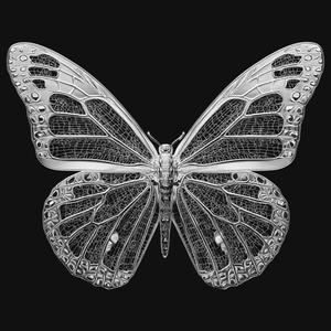 Realistic Butterfly Pendant Sculpture