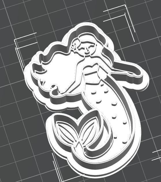 Mermaid Cookie Cutter and Stamp