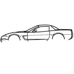 Chevrolet Corvette C5 Convertible 2004 Silhouette Wall Art
