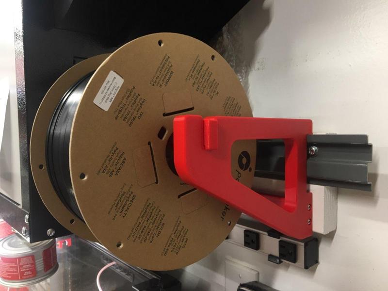 Wall Mount Spool Holder for Large Spools and Akro-Mils Rail