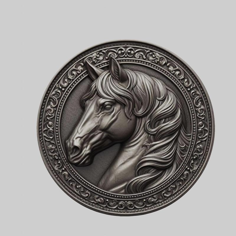 Horse Animal Head Horse Animal Medallion for CNC Router Laser & 3D Printer