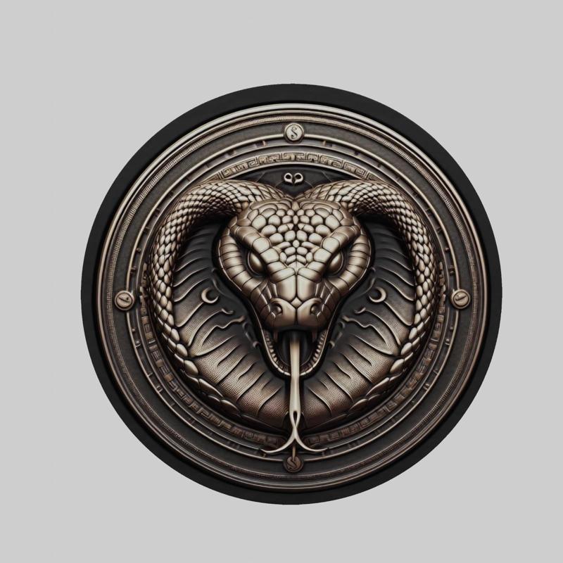 Snake Animal Head Snake Animal Medallion for CNC Router Laser & 3D Printer
