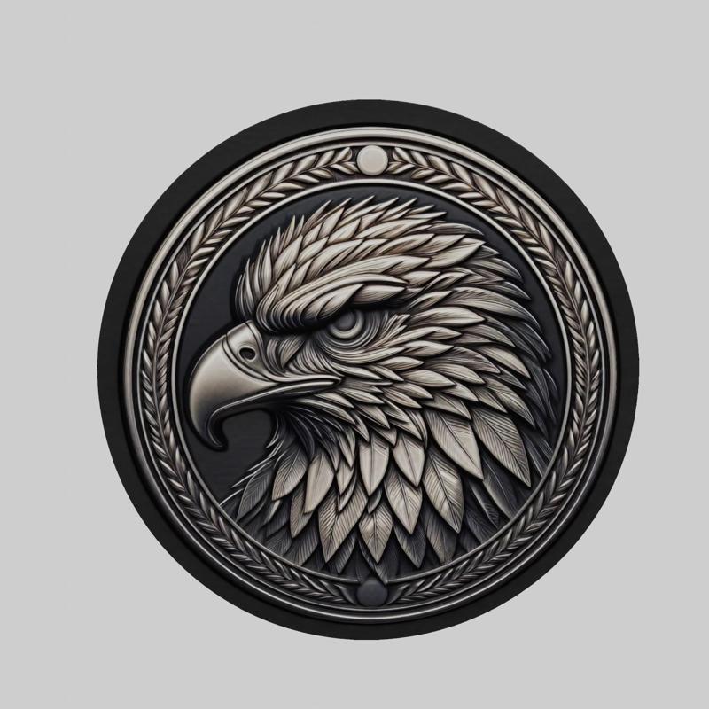 Hawk Animal Head Hawk Animal Medallion for CNC Router Laser & 3D Printer