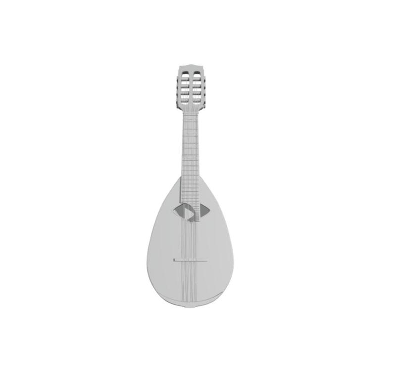 Mandolino guitar with strings Neapolitan musical instrument