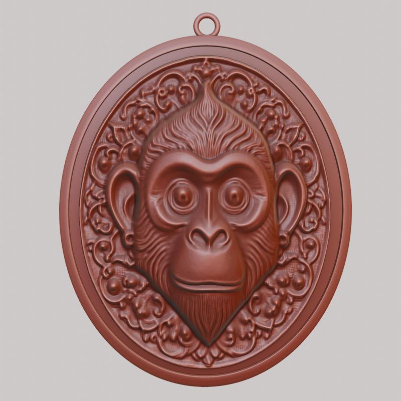 Monkey Animal Necklace Monkey Animal Pendant for CNC Router Laser & 3D Printer