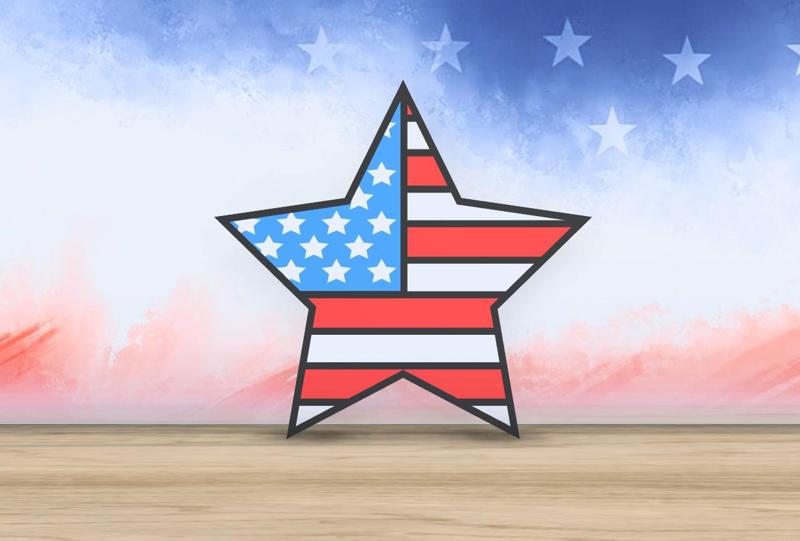 Star Spangled Star - Layered - Patriotic Art