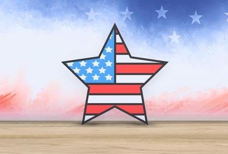 Star Spangled Star - Layered - Patriotic Art
