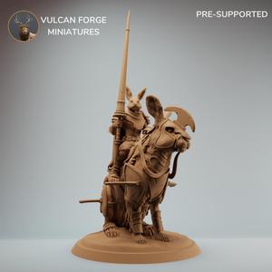 Harengon Rabbit Folk Knight riding a Giant Battle Rabbit - Pre supported
