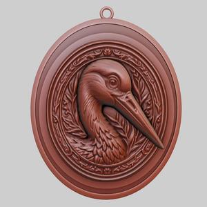 Stork Animal Pendant Stork Animal Necklace for CNC Router Laser & 3D Printer