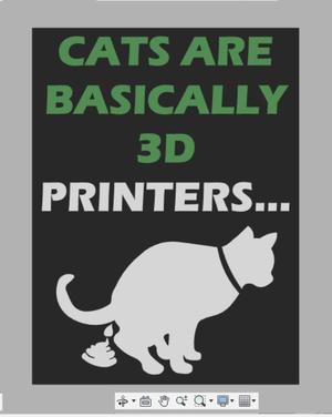 Cats Are 3D Printers Sign - Funny