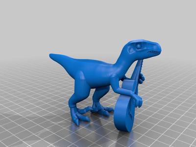 Velociraptor with guitar