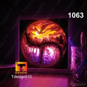 Dragon Yin and Yang light box