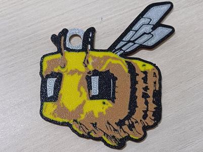 minecraft bee keychain