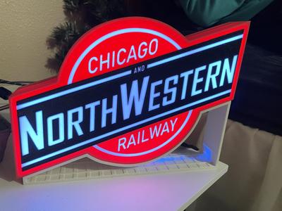 Chicago and Northwestern Railway Logo - LED Lightbox