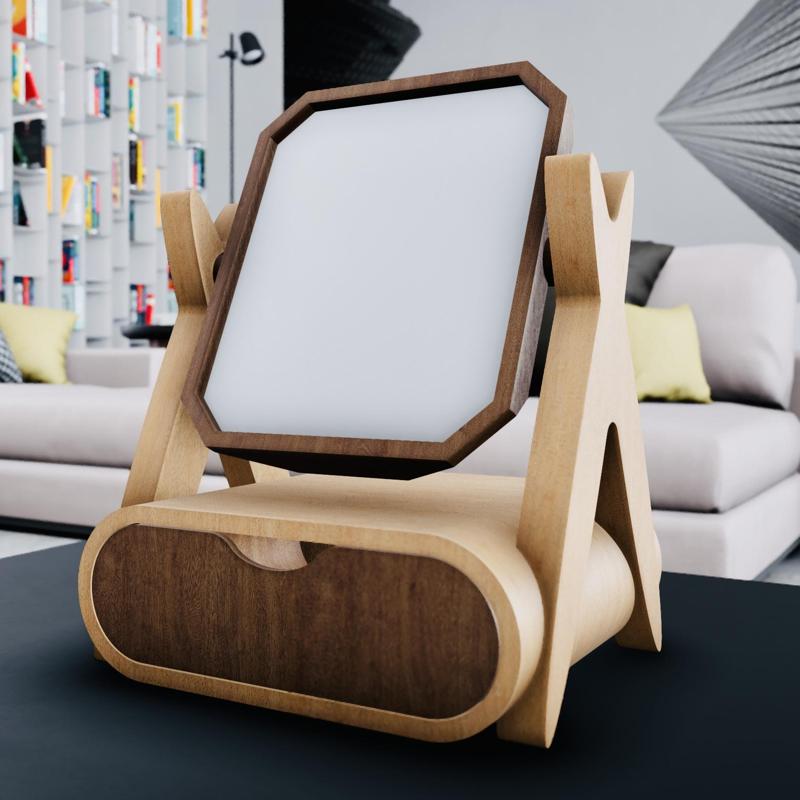 Desk Mirror with Storage