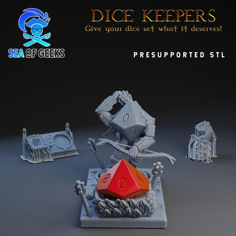 Dice Keepers - D10 Ranger miniature & polyhedral dice stand
