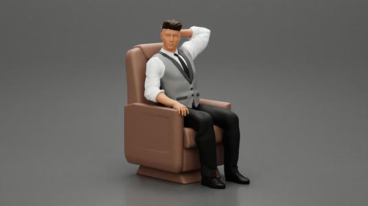 2 Models - businessman like Thomas Shelby sitting in the first-class cabin of an airplane