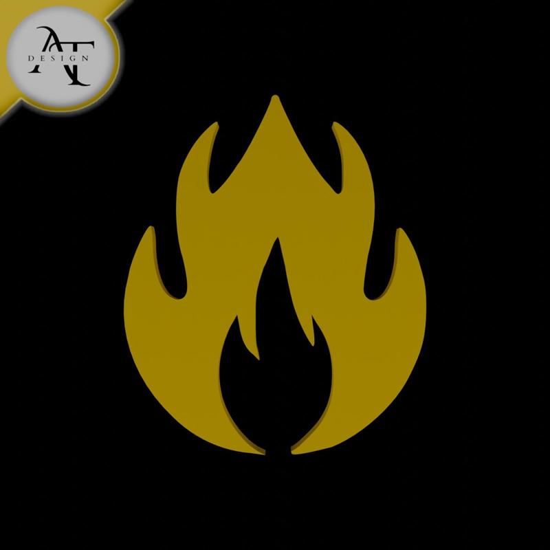 Simple Flame Symbol - 2D Art