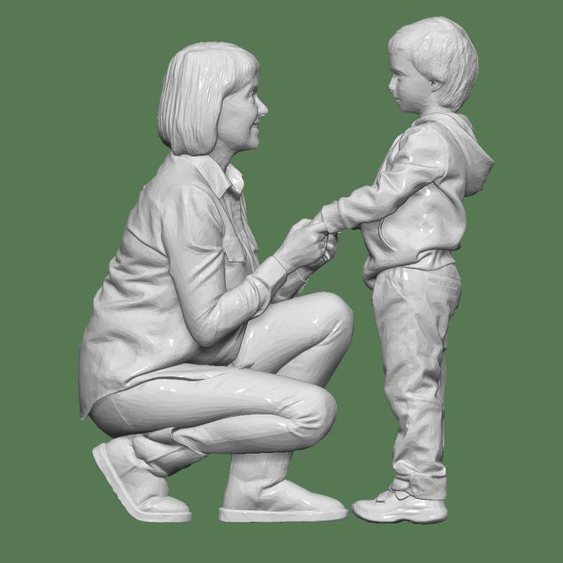 MOTHER AND SON FOR DIORAMA PEOPLE CHARACTER