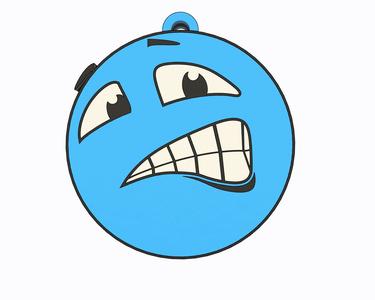 Blue Emoji - Hıııı Keychain, Earring, Bagcharm