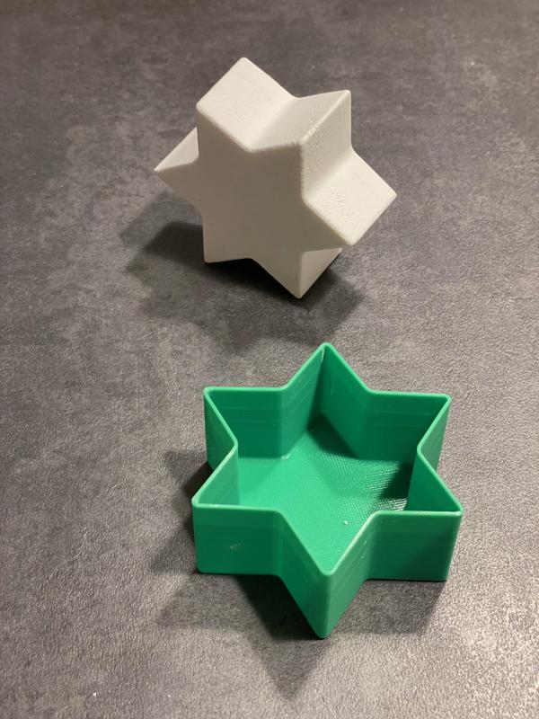 Star-shaped plaster casting mold / Sternform