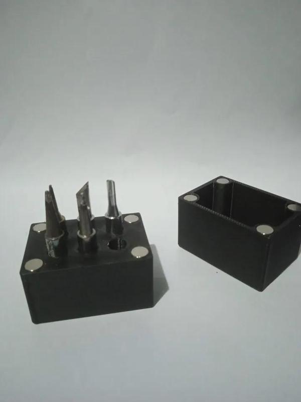 Magnetic soldering iron tips container