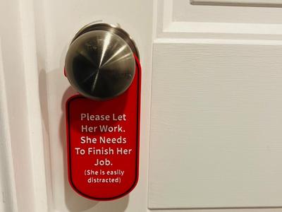 Door Hanger: Please Let Her Work