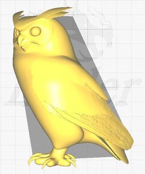3D model represents an owl
