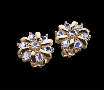 Women Earrings 3D print model 36