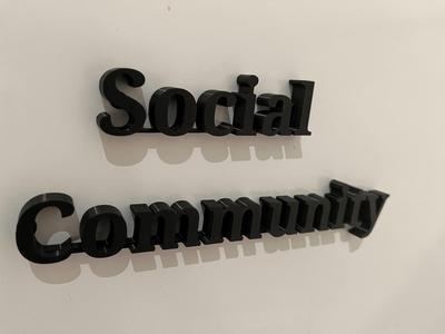 Social Community sign with magnets