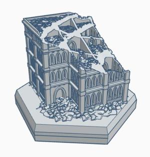 Gothic Ruined Building 70 Hex Map Scale HMSGR070