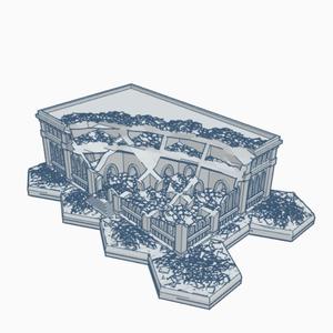 Gothic Ruined Building 108 with Hex Base GRHB108