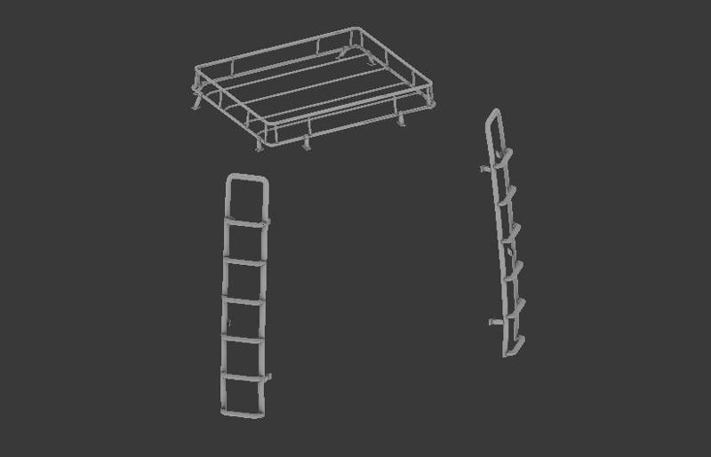 Truck luggage rack kit with stairs