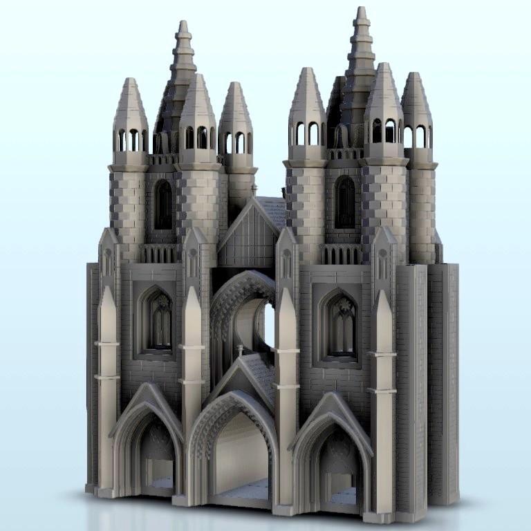 Gothic arch with double towers - Middle Age SAGA Medieval Fantasy Building Tabletop