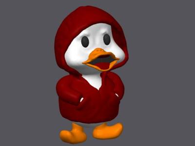 Duck wearing hoodie
