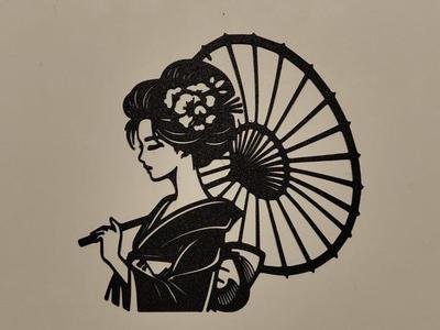 geisha wall art