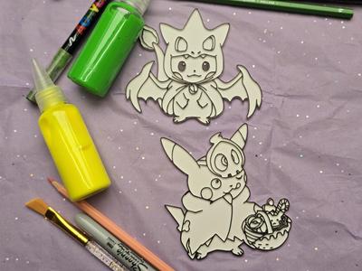 Pikachu Halloween Charizard Pokemon Coloring Craft