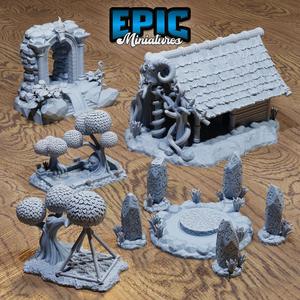 Magical Forest Buildings ‧ DnD Miniature ‧ Tabletop Miniatures ‧ Gaming Monster ‧ 3D Model ‧ RPG ‧ DnDminis ‧ STL FILE