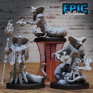 Cobra Folk Warrior Set ‧ DnD Miniature ‧ Tabletop Miniatures ‧ Gaming Monster ‧ 3D Model ‧ RPG ‧ DnDminis ‧ STL FILE