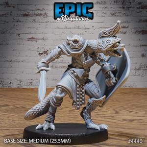 Serpent Folk Gladiator ‧ DnD Miniature ‧ Tabletop Miniatures ‧ Gaming Monster ‧ 3D Model ‧ RPG ‧ DnDminis ‧ STL FILE
