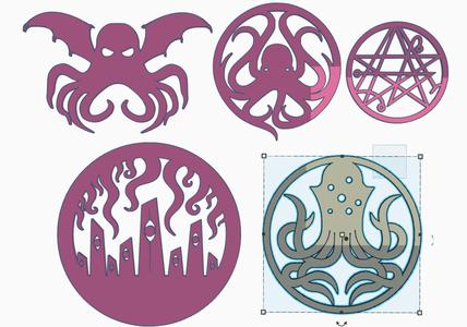 Lovecraft Cthulhu pack - Bage / Pin / Earring / Pendant