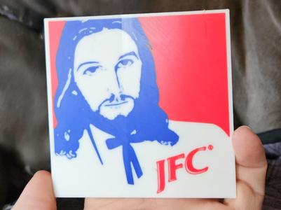 Jesus F Christ - KFC meme sign JFC