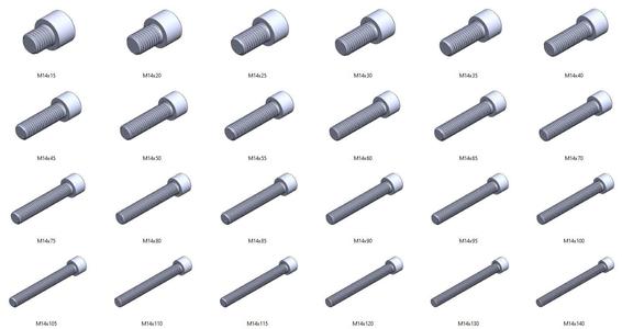 M14 screws DIN 912 VG + M14 nut DIN934 Nut Screw