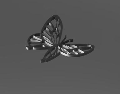 Butterfly key ring - 3D model (60x 60x 3mm)