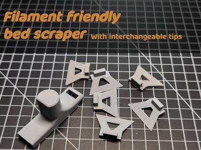 Filament-friendly bed scraper