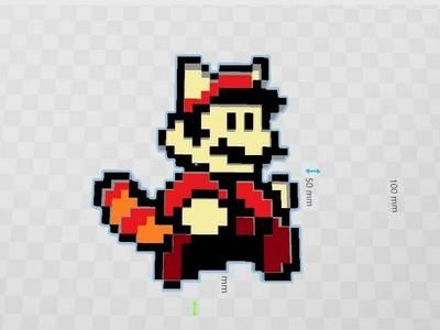 Pixel art mario easy print parts