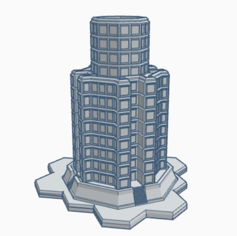 Corporate HQ Tower with hex Base SFHB047