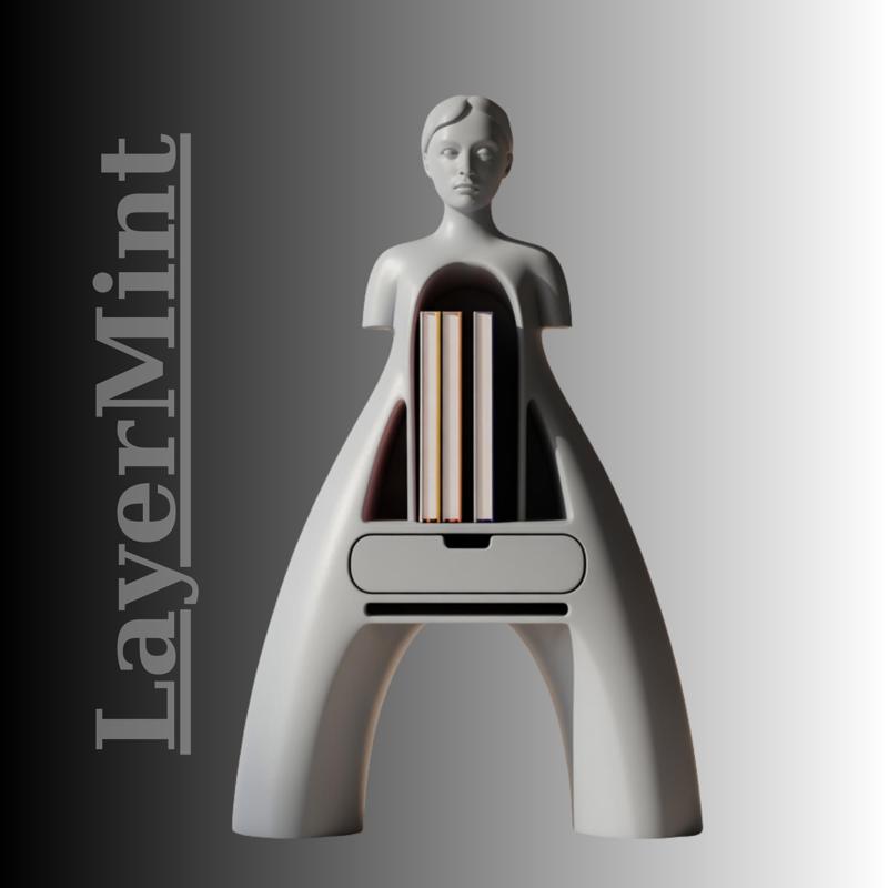 Stylized Woman Organizer – Modern Human-Shaped 3D Desktop Shelf STL/OBJ