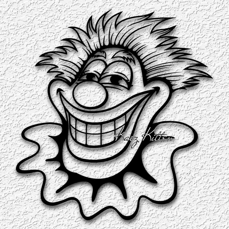 TRIPPY CLOWN WALL ART FUNNY CIRCUS HOME DECOR